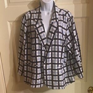 Cato Black and White Plaid Blazer